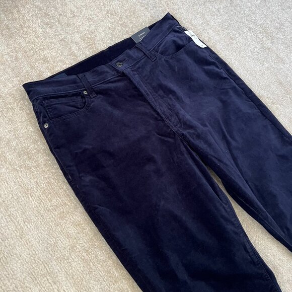 NWT Gap Velvet Velour High Rise Vintage Slim Blue Pants 16/33 - Picture 3 of 12